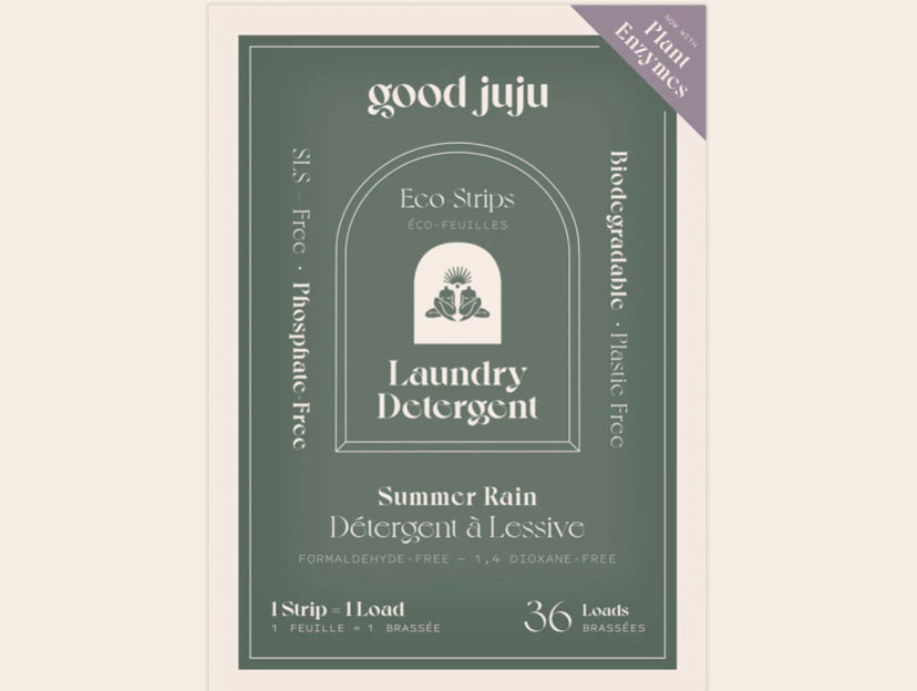 Good juju laundry sheets Lavender and Summer Rain.